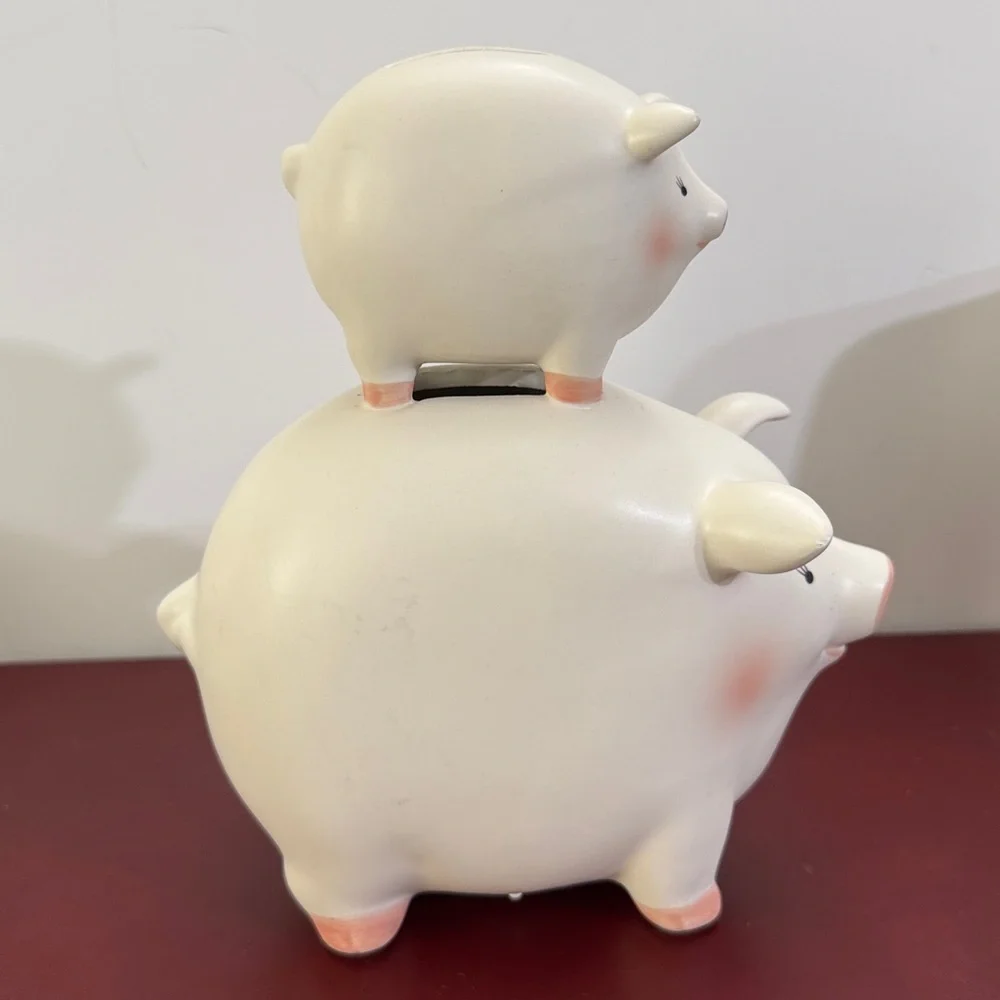 Funny His & Her Piggy Bank: Coin Drop Ceramic Novelty Bank - Picture 4 of 7